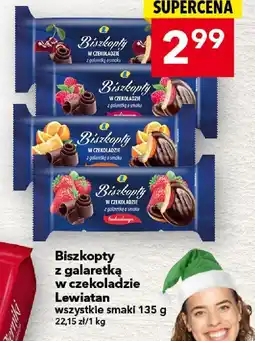 Lewiatan Biszkopty z galaretką w czekoladzie Lewiatan wszystkie smaki 135 g oferta