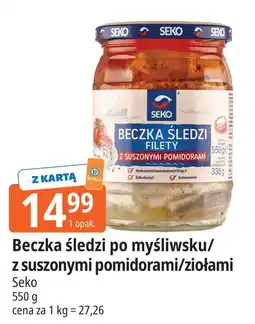 E.Leclerc Beczka śledzi filety z suszonymi ziołami Seko oferta