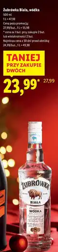 Lidl Wódka Żubrówka Biała oferta
