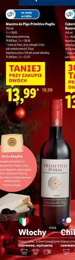 Lidl Wino Maestro Primitivo oferta