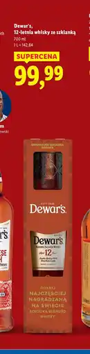 Lidl Whisky + szklanka Dewar's 12 Years Old oferta