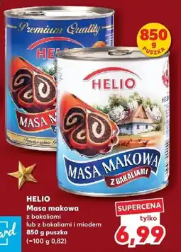 Kaufland Masa makowa z bakaliami lub z bakaliami i miodem Helio 850 g puszka oferta