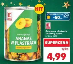Kaufland Ananas w plastrach K-Classic 340/560 g puszka oferta