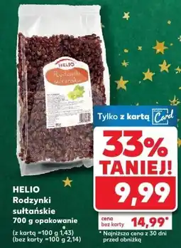 Kaufland Rodzynki sułtańskie Helio 400 g opakowanie oferta