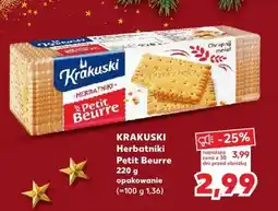 Kaufland Herbatniki KRAKUSKI Petit Beurre 220 g opakowanie (=100 g 1,36) oferta