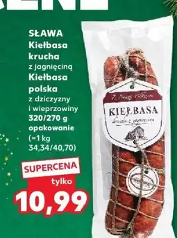 Kaufland Kiełbasa krucha z jagnięciną polska z dziczyzny i wieprzowiny Kielbasa Sława oferta
