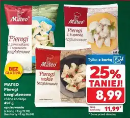 Kaufland Pierogi MATEO Pierogi bezglutenowe różne rodzaje oferta