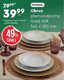 Biedronka TOGNANA Obrus plamoodporny Gold Gift oferta