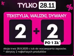 Biedronka Tekstylia, walizki, dywany oferta