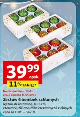 Auchan Zestaw 6 bombek szklanych oferta
