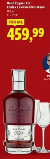 Lidl Naud Cognac XO, koniak z dwoma kieliszkami oferta