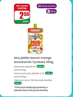 Dino Mus jabłko banan mango brzoskwinia Tymbark oferta