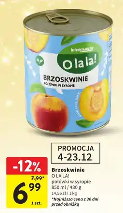 Intermarche Brzoskwinie O LA LA! połówki w syropie oferta