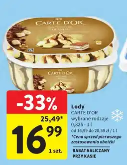 Intermarche Lody CARTE D'OR wybrane rodzaje oferta