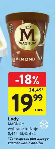 Intermarche Lody MAGNUM Almond wybrane rodzaje oferta