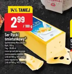 Polomarket Ser Rycki śmietankowy Spółdzielnia Mleczarska Ryki, 100 g oferta