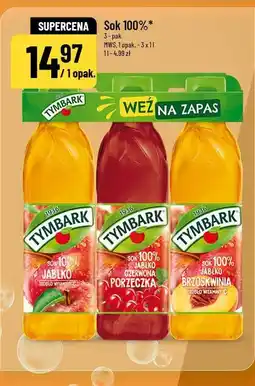 Polomarket Sok 100% Tymbark (jabłko, jabłko-czerwona porzeczka, jabłko-brzoskwinia) 3 x 1 l oferta