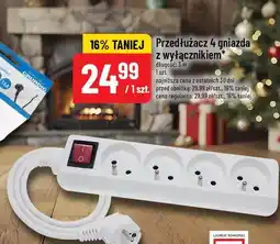Polomarket Przedłużacz 4 gniazda z wyłącznikiem oferta