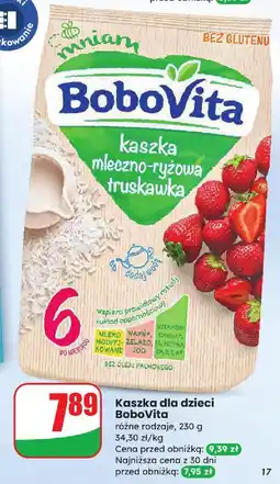 Dino Kaszka dla dzieci BoboVita mleczno-różowa truskawka oferta