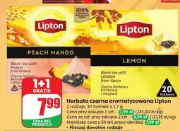 Dino Herbata czarna aromatyzowana Lipton 2 rodzaje (Peach Mango, Lemon) oferta