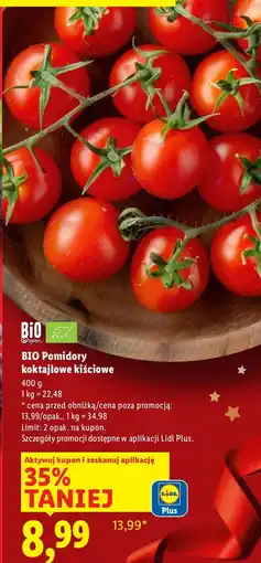 Lidl BIO Pomidory koktajlowe kiściowe Lidl oferta
