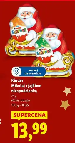 Lidl Czekolada Kinder Mikołaj z jajkiem niespodzianką oferta