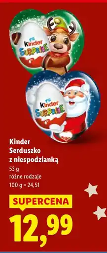 Lidl Czekolada Kinder Serduszko z niespodzianką oferta