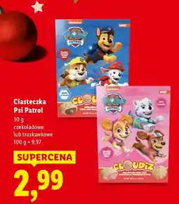 Lidl Ciasteczka Psi Patrol czekoladowe lub truskawkowe oferta