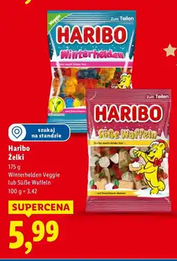 Lidl Żelki Haribo Winterhelden Veggie lub Süße Waffeln oferta