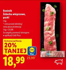 Lidl Rzeźnik Żeberka wieprzowe, paski oferta