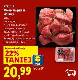 Lidl Mięso na gulasz wołowy Rzeźnik oferta