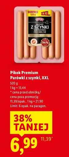 Lidl Parówki z szynki, XXL Pikok Premium oferta