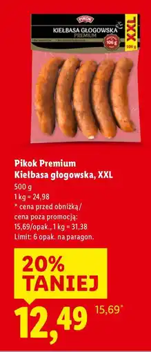 Lidl Kiełbasa głogowska, XXL Pikok Premium oferta