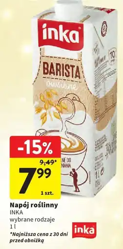 Intermarche Napój roślinny INKA Barista owsiano-ryżowy oferta