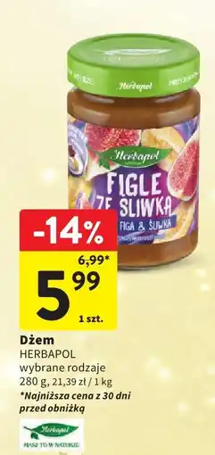 Intermarche Dżem HERBAPOL wybrane rodzaje Figle Śliwka oferta