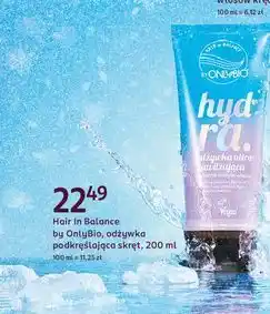 Rossmann Maska-odżywka hydra repair do włosów suchych i zniszczonych Only Bio oferta