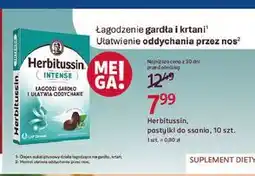 Rossmann Suplement diety w pastylkach do ssania mentol i eukaliptus Herbitussin Intense oferta