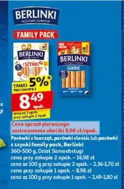 Auchan Parówki z szynki Morliny Berlinki Premium oferta