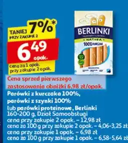 Auchan Parówki protein Morliny Berlinki oferta