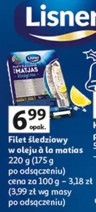 Auchan Filety śledziowe a'la matias w oleju Lisner oferta