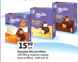 Auchan Czekoladki czekoladowo-pomarańczowe Milka Alpejskie Mleczko oferta