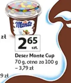 Auchan Deser czekoladowo orzechowy z drażami Zott Monte Top Cup oferta