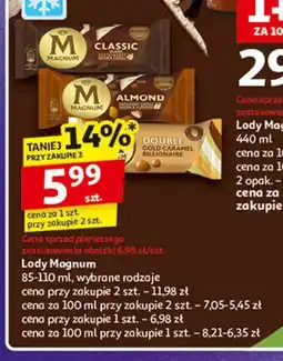 Auchan Lód gold caramel billionaire Algida Magnum Double oferta