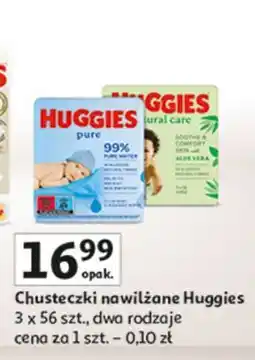 Auchan Chusteczki nawilżane extra care Huggies Pure oferta