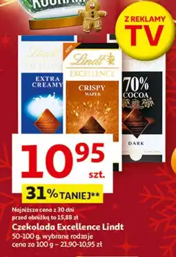 Auchan Czekolada crispy wafer and caramel Lindt Excellence oferta