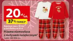 Auchan Piżama niemowlęca dziewczęca z motywem świątecznym 68-104 cm Inextenso By Auchan oferta