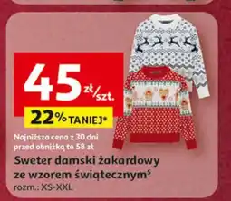 Auchan Sweter damski żakardowy świąteczny xs-xxl oferta