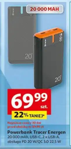 Auchan Powerbank energen 20000 mah Tracer oferta