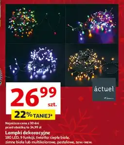 Auchan Lampki choinkowe 180 led pastelowe Actuel oferta