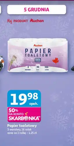 Auchan Papier toaletowy biały Auchan oferta